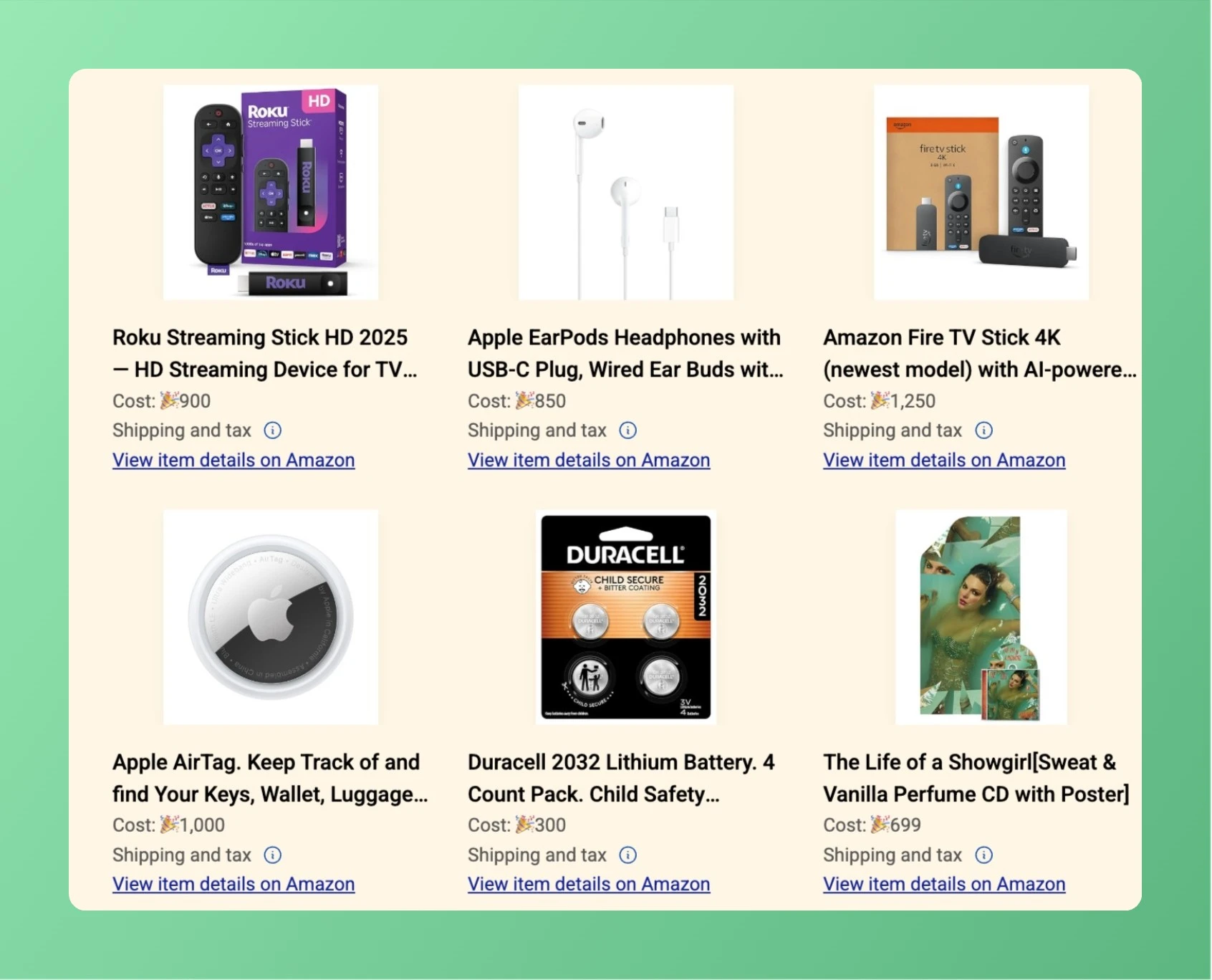 Amazon Business Integration showing product catalog with electronics and essentials