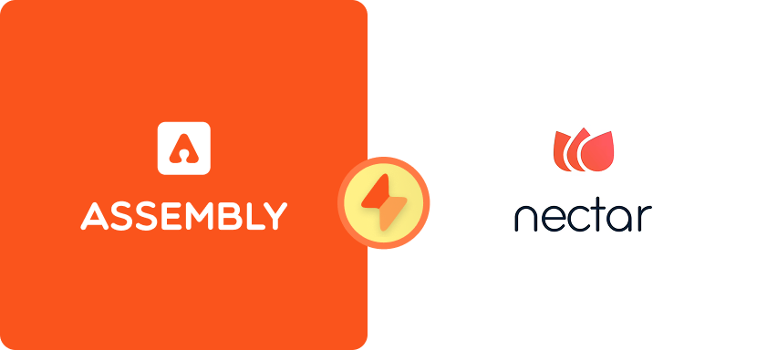 Assembly vs Nectar comparison - Assembly card vs Nectar card with lightning badge showing Assembly's advantages